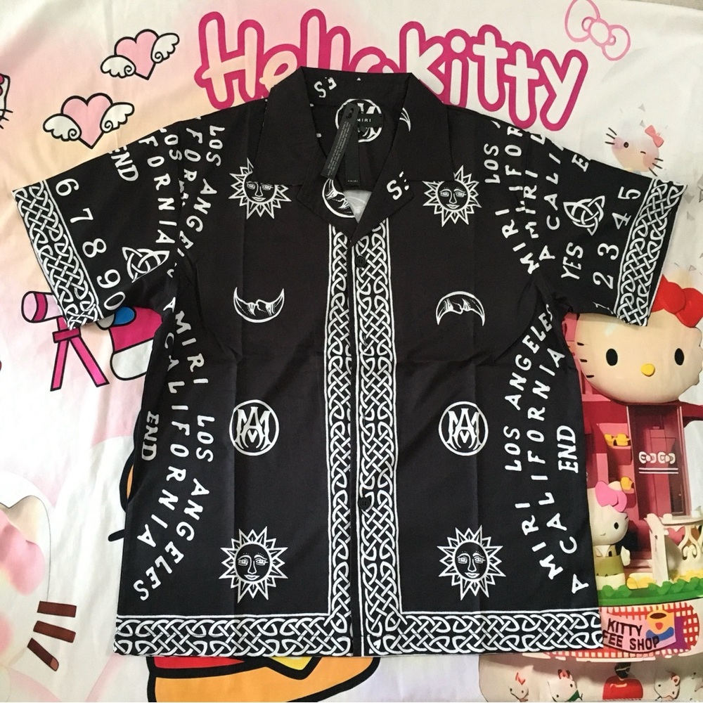 Amiri Bandana Print Black Short Sleeve Shirt